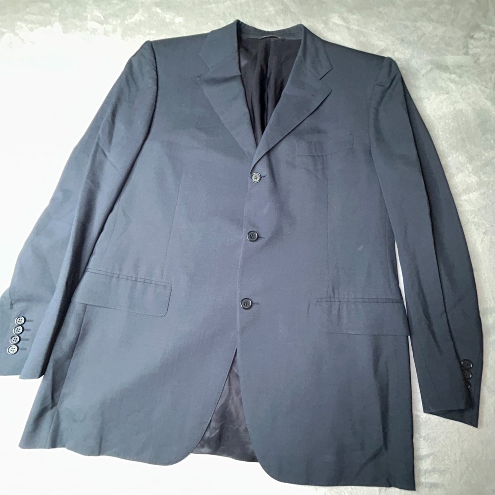Canali Blazer Mens 42R Navy Blue Super 120s Wool Made In Italy Sport Coat REad